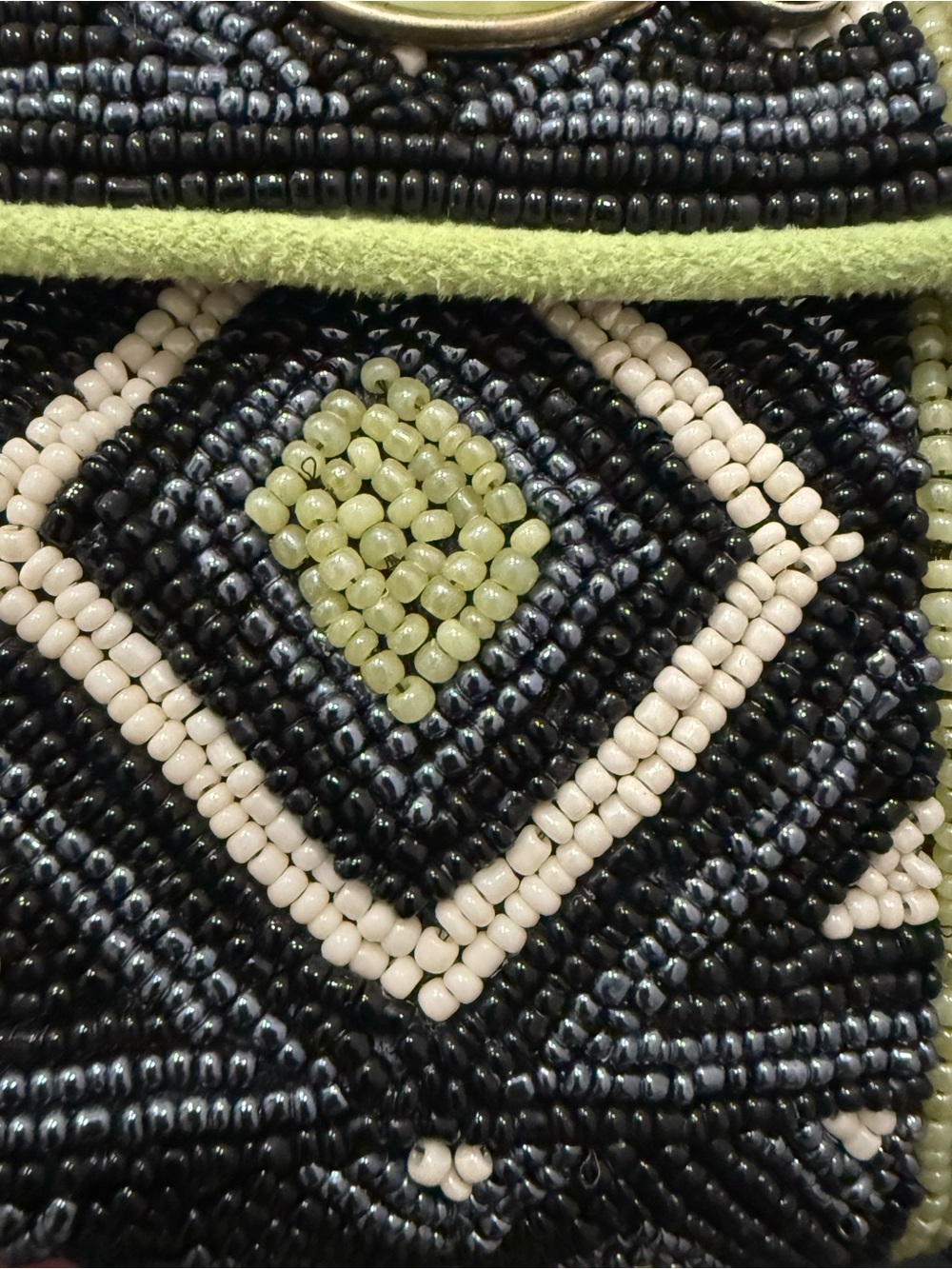 MARY FRANCES Geometric Beaded Natural Gemstones Cluster Embellished Evening Bag - Picture 6 of 16